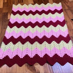 ‎Multicolor Knit Afghan Chevron